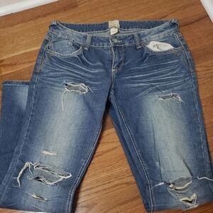 Arden B Blue Flare Wide Leg Jeans size 10 curvy, slight stretch